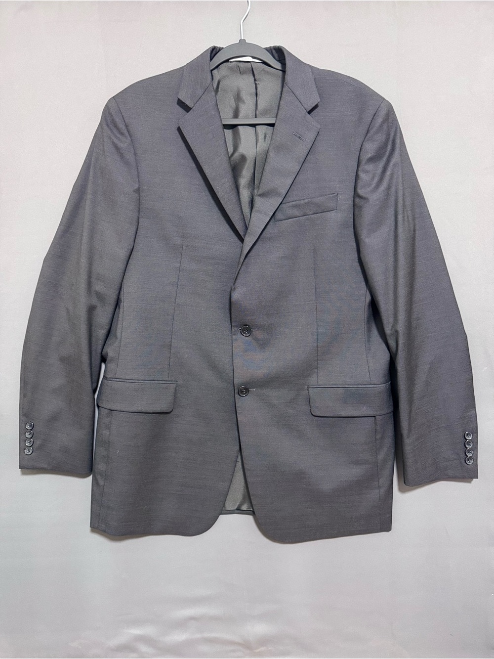 Hickey Freeman Milburn Grey Worsted Wool Blazer Sport Coat Mens 42 LNG USA